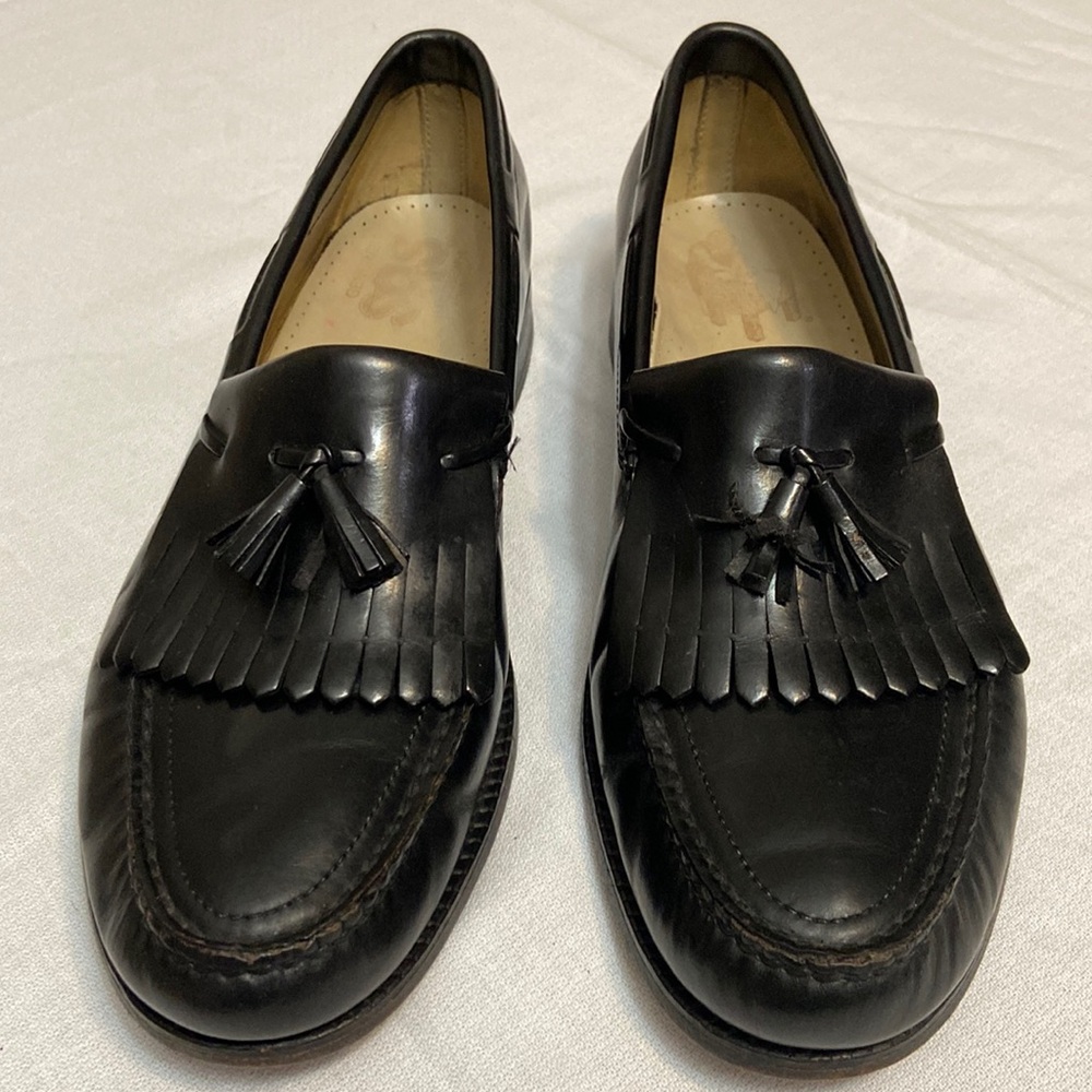 Mens Black Genuine Leather SAS Kiltie Tassel Loafer Shoes  Size 12 N